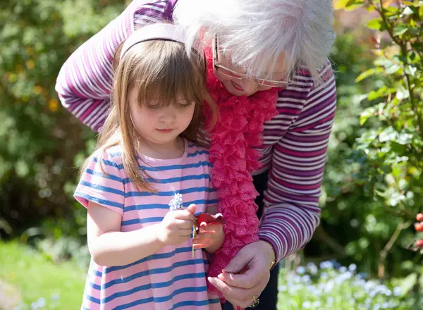 child in garden, child and grandma in garden, Amelia Dobson, Louise Dobson, 2021, Patricia Tansey
