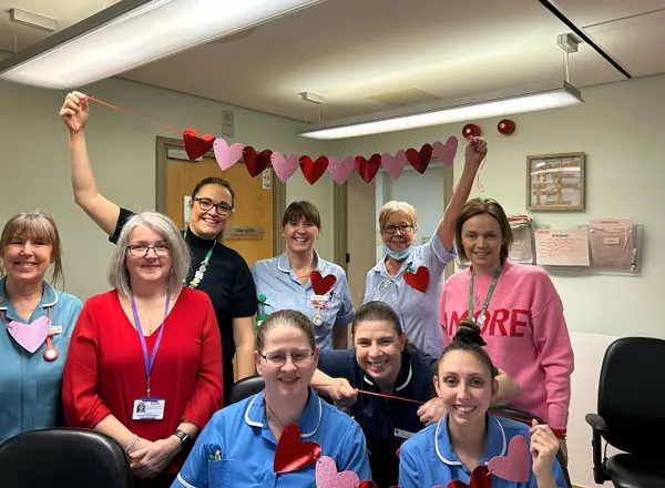 A photo of the chemotherapy and immunotherapy team at Leighton Hospital who deliver haematology treatments.