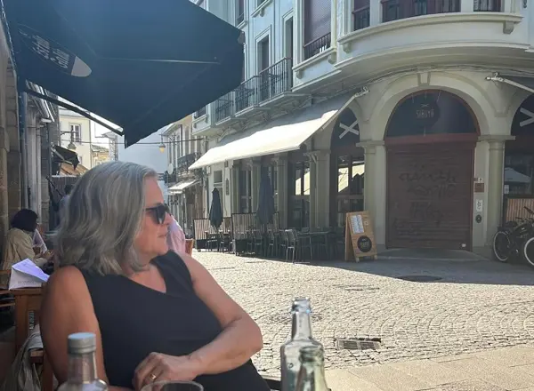 A photo of Christie patient Jo Williams on holiday in Galicia.